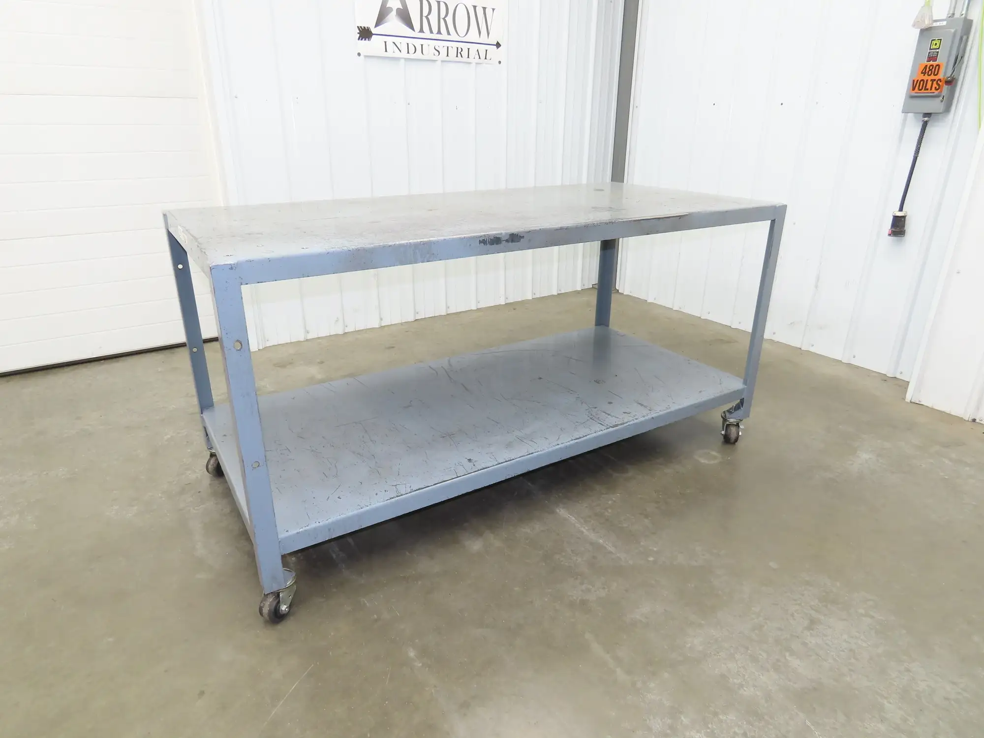 Mobile Machine Table 12 Gauge Steel Top Base Table Work Bench 72x34x36"