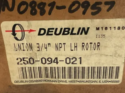 NEW SEALED DEUBLIN 250-094-021 HYDRAULIC UNION 3/4" NPT LH ROTOR 250094021