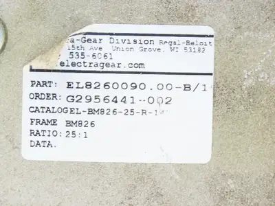 Electra Grove Gear EL-BM-826-25-R-140 Worm Gearbox 25:1 Reducer 70rpm 140TC RH