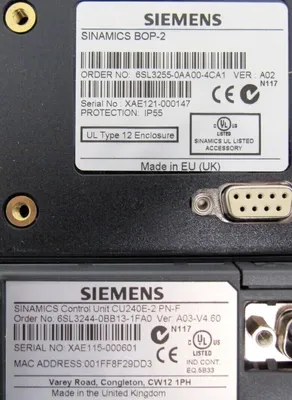 USED SIEMENS 6SL3224-0BE31-1UA0 POWER MODULE 240 6SL3203-0CD23-5AA0