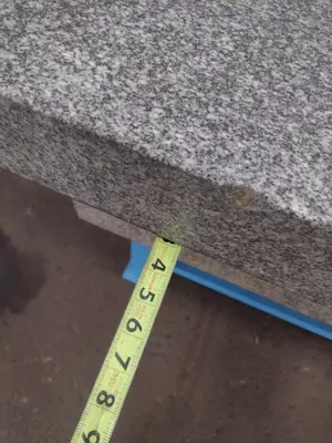 8' X 4' X 14" CHALLENGE PRECISION LAYOUT INSPECTION GRANITE TABLE W/ EDGE LEDGES: STOCK #23812