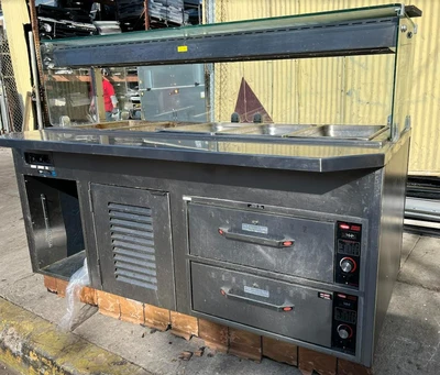 124-0066 Amtekco Remote 6’ 5 Pan Hot Food Bar