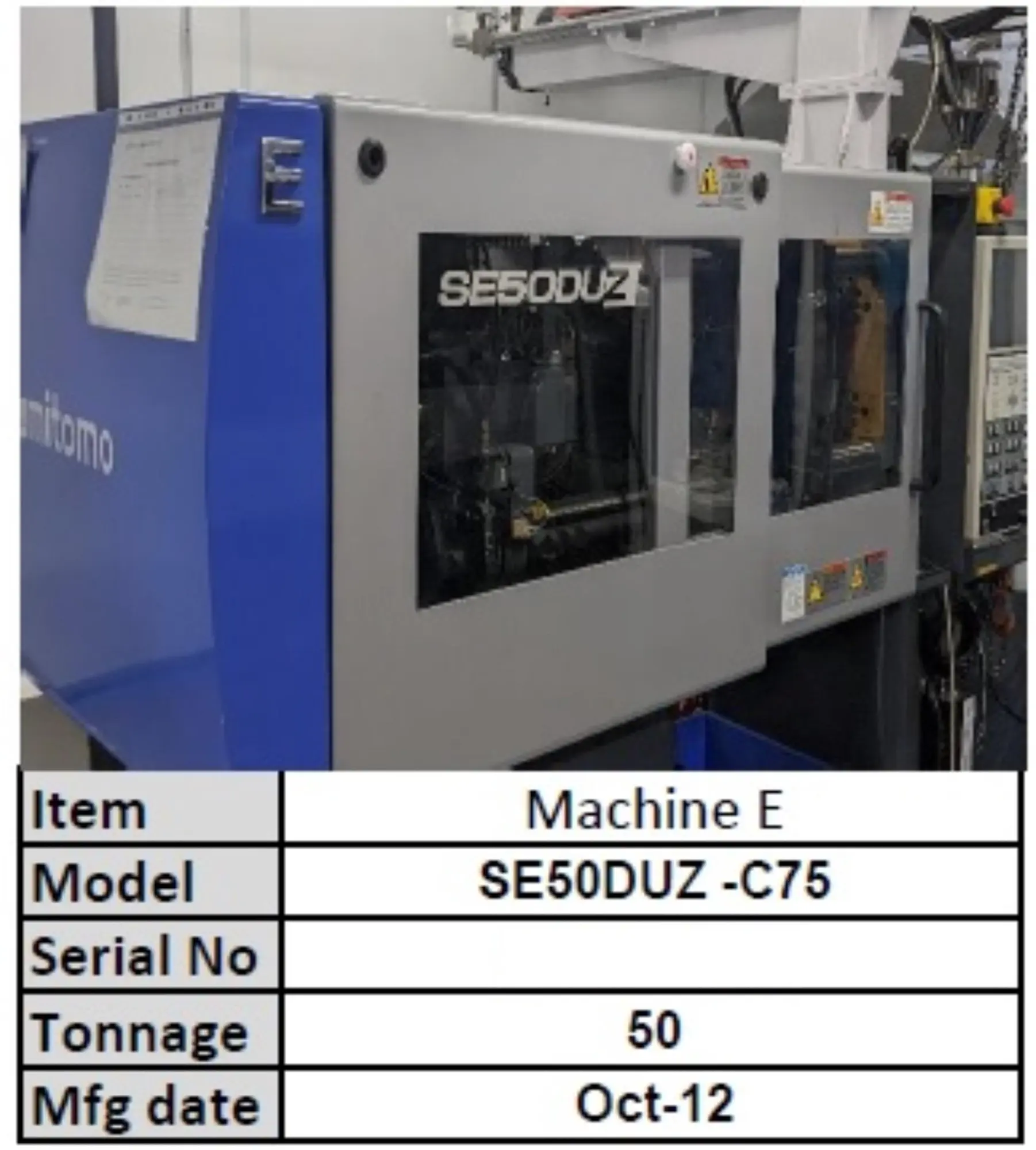 USED 2012 SUMITOMO   SODICK SE75DUZ-C110 ALL ELECTRIC 75 TON