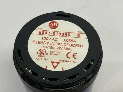 USED ALLEN-BRADLEY SER. B STEADY INCANDESCENT STACK LIGHT BLUE 120VAC
