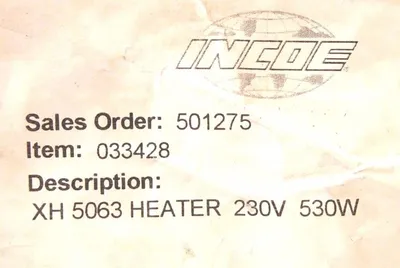 NEW INCOE XH-5063 HEATER 230V 530W, XH5063