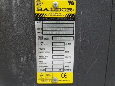 Baldor BSM100C-4250BAX Brushless AC Servomotor 600V Rated 2400RPM Max. 4500RPM