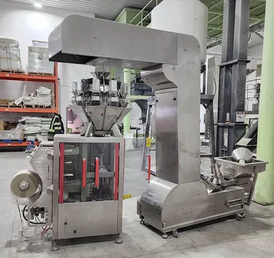 Used Form Fill Seal Packager with 10 Head Rotary Scale