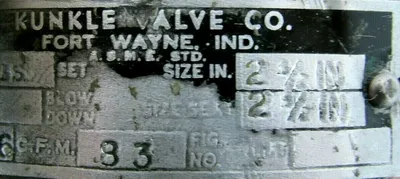 REFURBISHED KUNKLE VALVE 83 SAFETY VALVE 2-1/2"