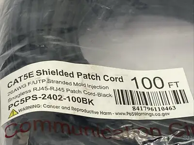 PC5PS-2402-100BK | CAT5E Shielded Patch Cord 100ft - New