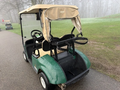 (1) 2017 E-Z-Go golf cart with a Kawasaki gas engine, model 625111G01, includes canopy, ball cover, ...