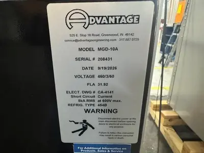 New | in-Stock 2026 ADVANTAGE MGD-10A Chillers Massachusetts US | Absolute Machinery #1506526