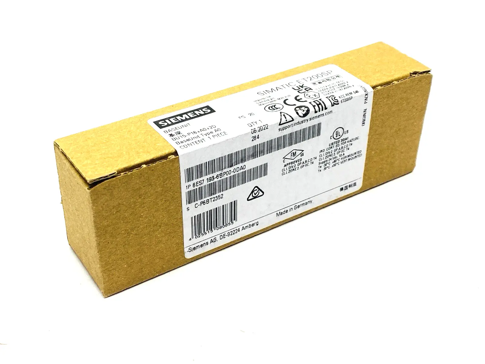 NEW SIEMENS SIMATIC ET200SP BASE UNIT BU15-P16+A0+2D