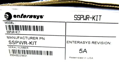 NEW ENTERASYS SSPWR-KIT POWER SUPPLY AND BLOWER SSPWRKIT