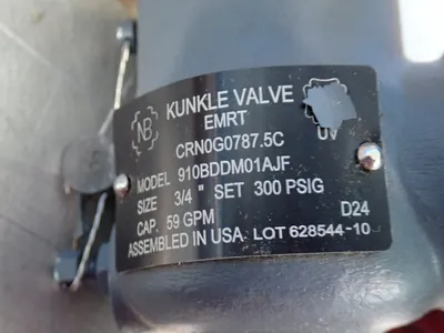 New | in-Stock KUNKLE VALVE 910BDDM01AJF Valves/Fittings | HGR 24 #732503