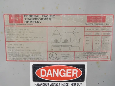 Used Federal Pacific FH11CFMD-2 Transformers Ohio US | Equipment Recovery Corp. #1331105