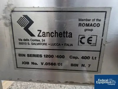 USED Zanchetta 400 Liter Zanchetta Bin, Stainless Steel