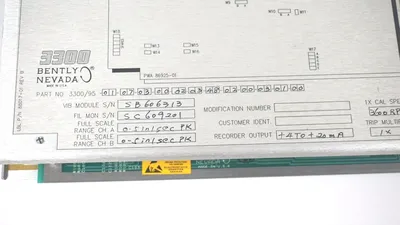 USED BENTLY NEVADA 3300/95-01-07-03-00-02-03-48-02-00-03-01-00 VIBRATION MODULE
