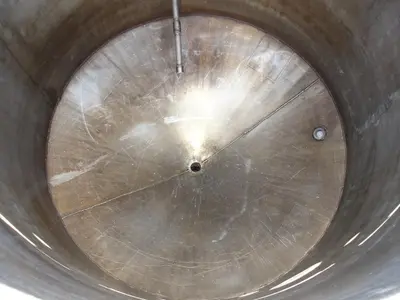 SPC5517  Tank 250 gallon vertical tank, Stainless Steel, half dimple jacket, conical