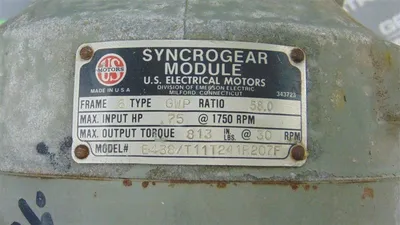 1/3 HP US Motors E178 Geared Motor 230/460V E438/T11T241R207F 1145-20 RPM Used