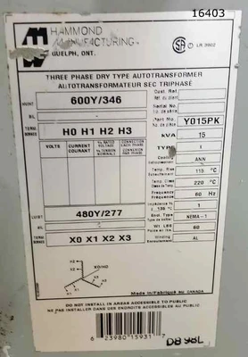 USED HAMMOND 15 KVA