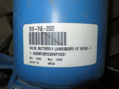 Jamesbury 14"-150  Butterfly Valve with Pneumatic Actuator