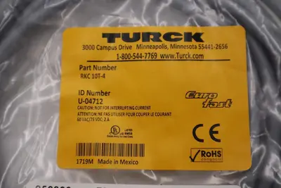 NEW TURCK RKC 10T-4 U-04712 CORDSET SINGLE ENDED STOCK G662