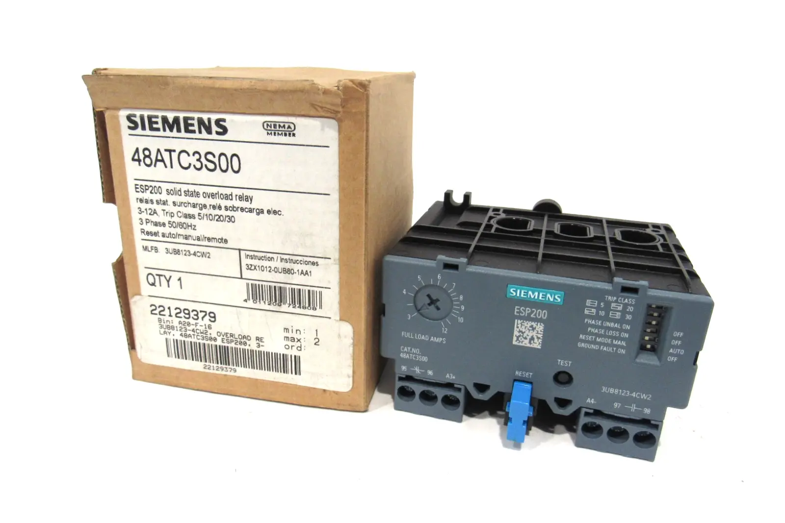 NEW SIEMENS 48ATC3S00 OVERLOAD RELAY