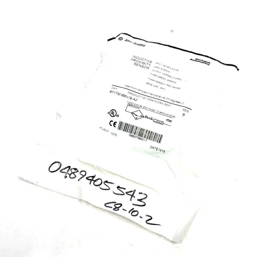 New | in-Stock ALLEN-BRADLEY INDUCTIVE PROXIMITY SENSOR 8MM SENSE, METAL FACE, THREADED BARREL Proximity Sensors | Maverick Industrial Sales #1102477