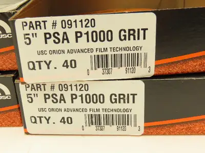 Orion 091120 5" PSA Sanding Discs 1000G Adhesive Aluminum Oxide 320ct 2 Case Lot