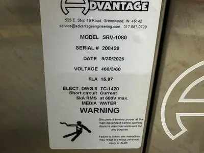 New | in-Stock 2026 ADVANTAGE SRV-1080 Temperature Controls Massachusetts US | Absolute Machinery #1377676