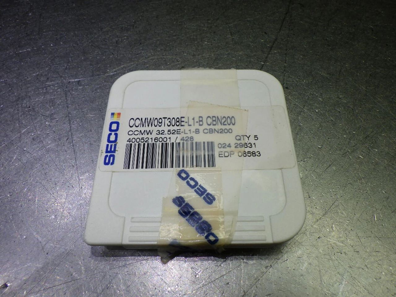 SECO 2 Sided CBN Tipped Carbide Inserts QTY5 CCMW 32.52E-L1-B CBN200 (LOC2166)