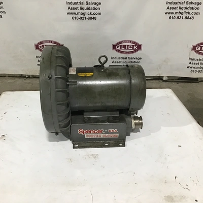 Spencer VB030B-011 Vortex Blower Max Operating Amps 4.7 @460Volts with Baldor Motor