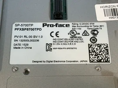 Used PROFACE PFXSP5700TPD Automation Control (HMI) Ohio US | HGR 24 #1291838