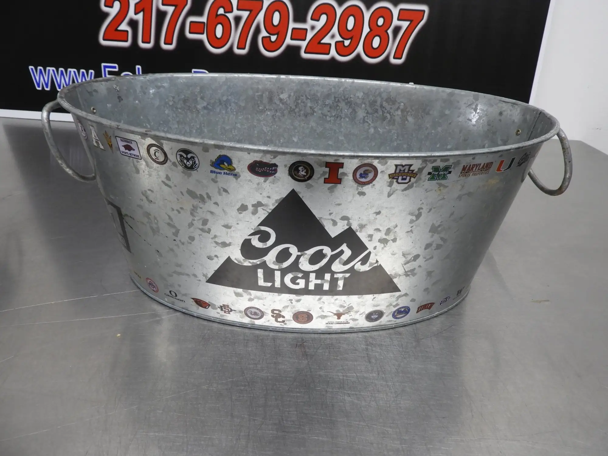 Used Falcon Restaurant Supply Used Coors Light Galvanized College Teams Oval Beer Bucket Beer Equipment Illinois US | Falcon Restaurant Supply #1376545