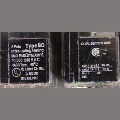 Siemens 3 Pole 15 Amp Bolt-on Breaker