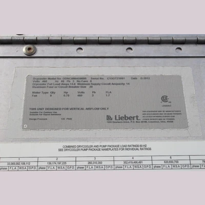USED 2013 LIEBERT DDNC880AS0095