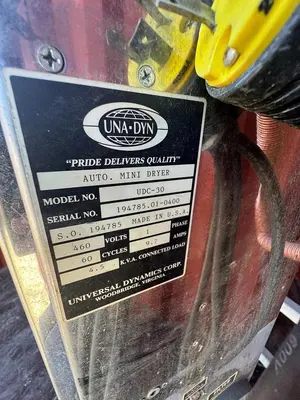 UNA-DYN Auto Mini Dryer UDC-30 S/N: 194785.01-0400