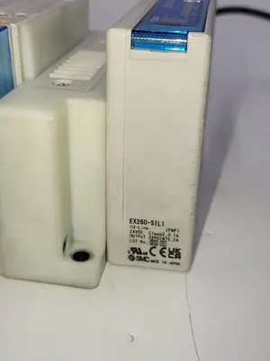 Used SMC SMC SY5-IOL-0-N74RI W/ 4 SOLENOIDS SY5400 / ONE: EX260-SIL1 SERIAL TRANSMISSION SYSTEM Parts (Hydraulics and Pneumatics) | ND Industrial Surplus #1211510