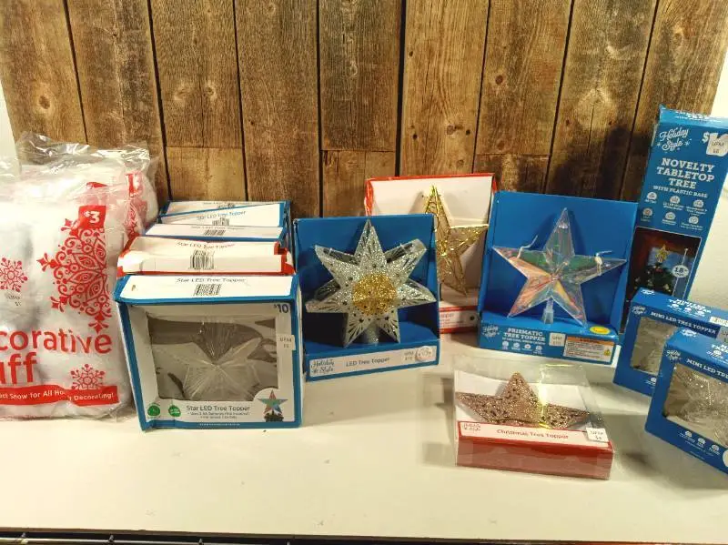 Lot of Christmas Star Tree Toppers