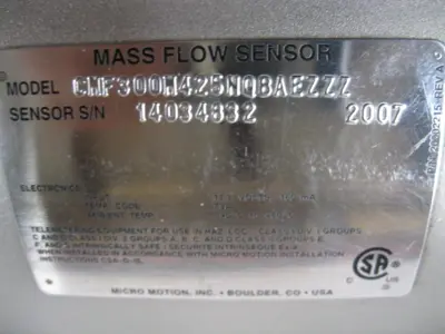 USED Micromotion CMF300 M425NQBAEZZZ