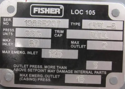 NEW FISHER 133L-6 GAS PRESSURE REGULATOR 2" 133L6