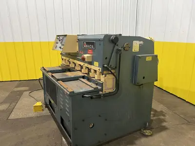 4' (48") X 10 GA AMADA MODEL #S-1232 HYDRAULIC SHEAR: STOCK #18197