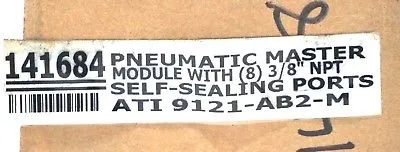 NEW ATI 9121-AB2-M PNEUMATIC MASTER MODULE 1129VGA005 9121AB2M