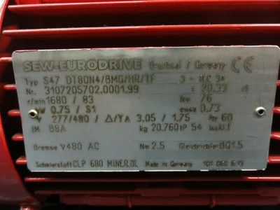 USED SEW-EURODRIVE S47 DT0N4/BMG/HR/TF