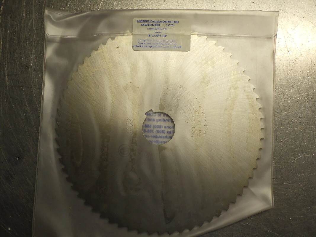 Controx 8" x 1/8" HSSCo Slot Saw 1.25" Arbor 64 Teeth 240701 (LOC3432)