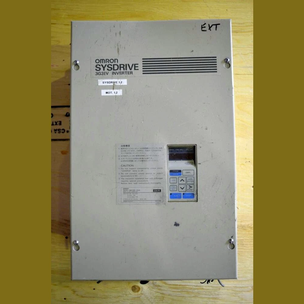 USED Omron 3G3IV-B4220-EV2.

INPUT: 380-460V.
OUTPUT: 0-460V.
DC: 510-660V.

3 PHASE.
50/60HZ.


59A.