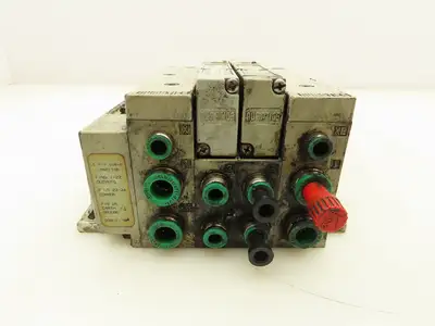 Numatics 051BA400K000030 Pneumatic 4/2 Solenoid Valve 2-Station Manifold 120V