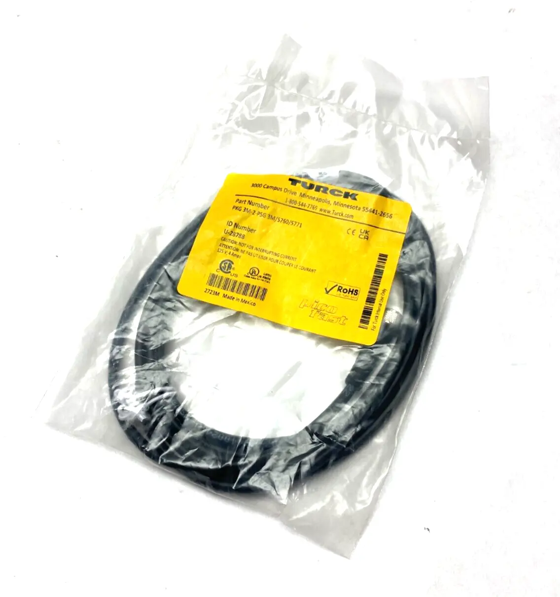 New | in-Stock Turck Picofast Double Ended Cordset Bus Bars & Plugs Michigan US | Maverick Industrial Sales #1401022
