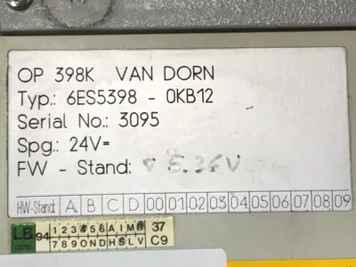 USED VAN DORN 6ES5 398-OKB12