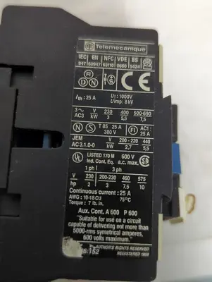 Used TELEMECANIQUE LP1 D12004 Miscellaneous Equipment (Electrical & Power) Ohio US | Surplus Asset Holdings #1540849